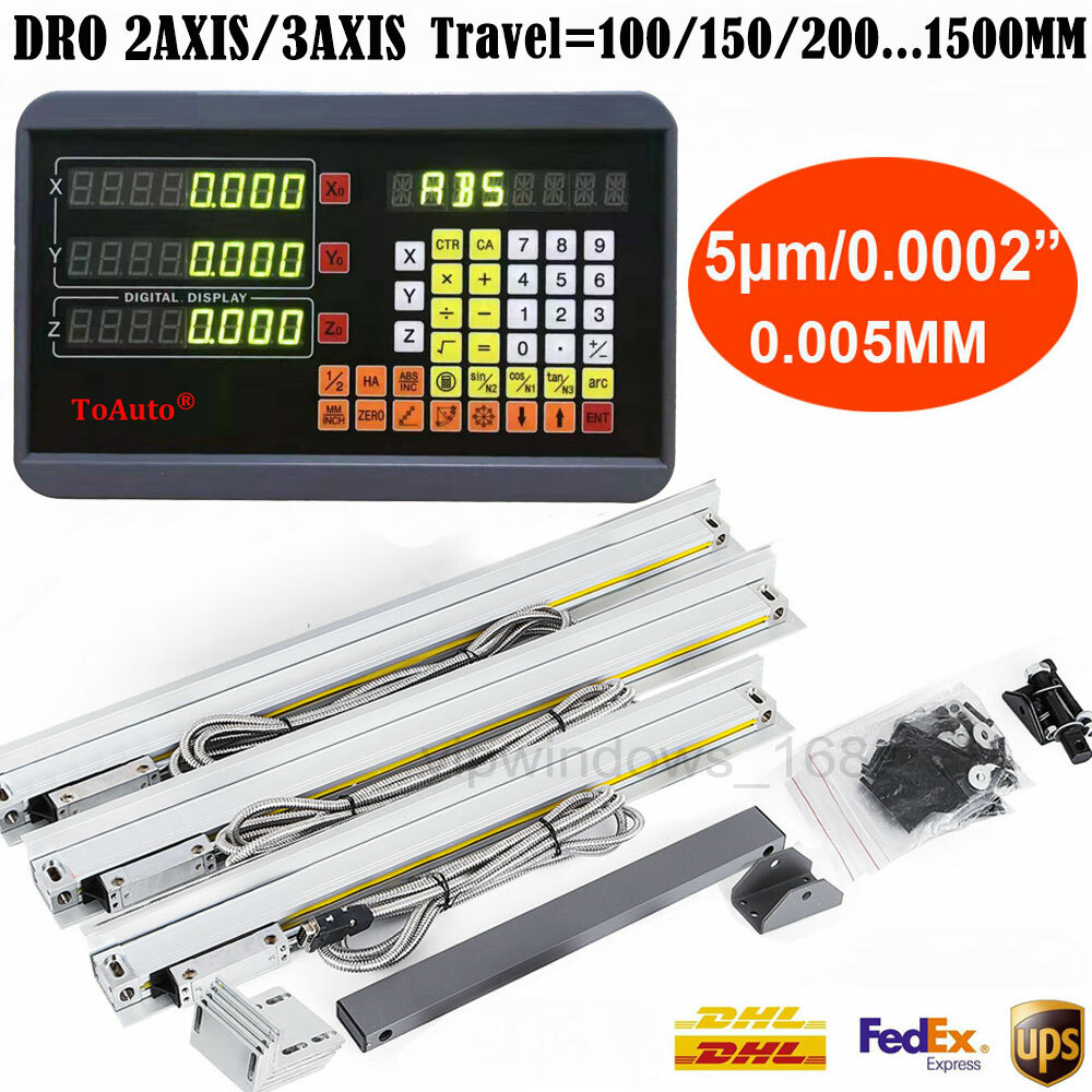 2Axis/3Axis Digital Readout +Linear Scale TTL Sensor Kit for CNC Milling Lathe