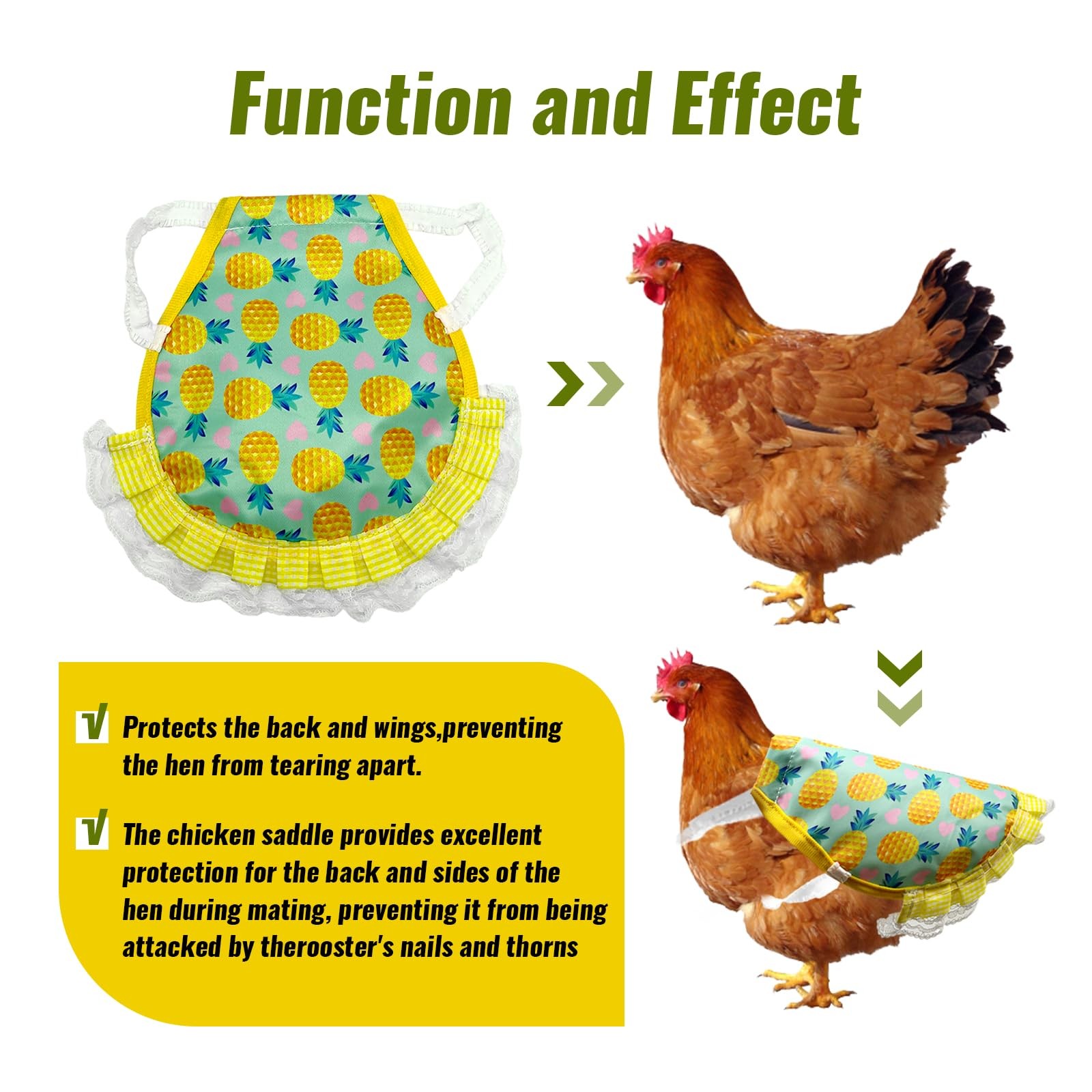 6 Pcs Chicken Saddle for Hens Waterproof Chicken Apron Poultry Protector Wing...