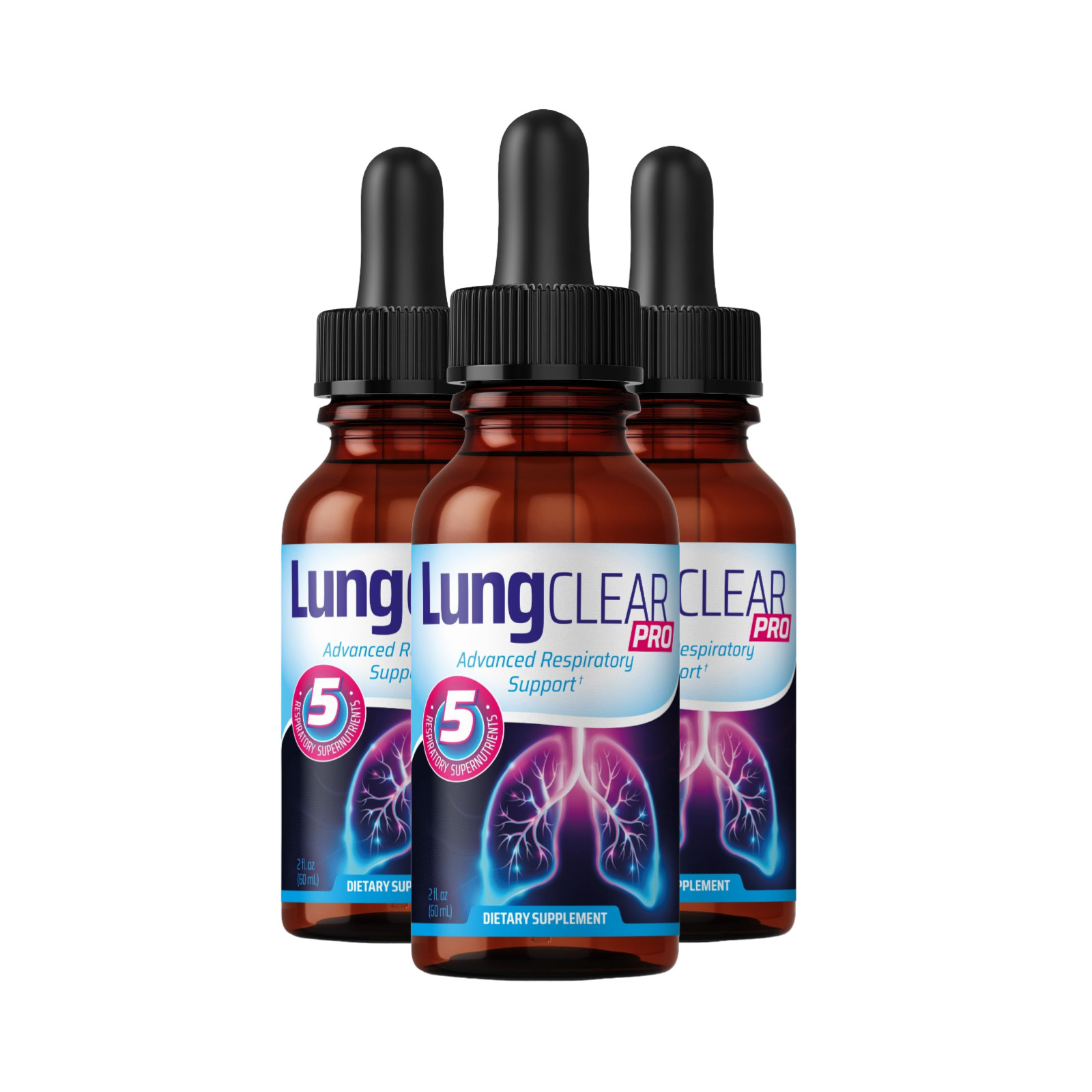 (3-Pack) Lung Clear Pro Drops - LungClear Healthy Lung Support Drops