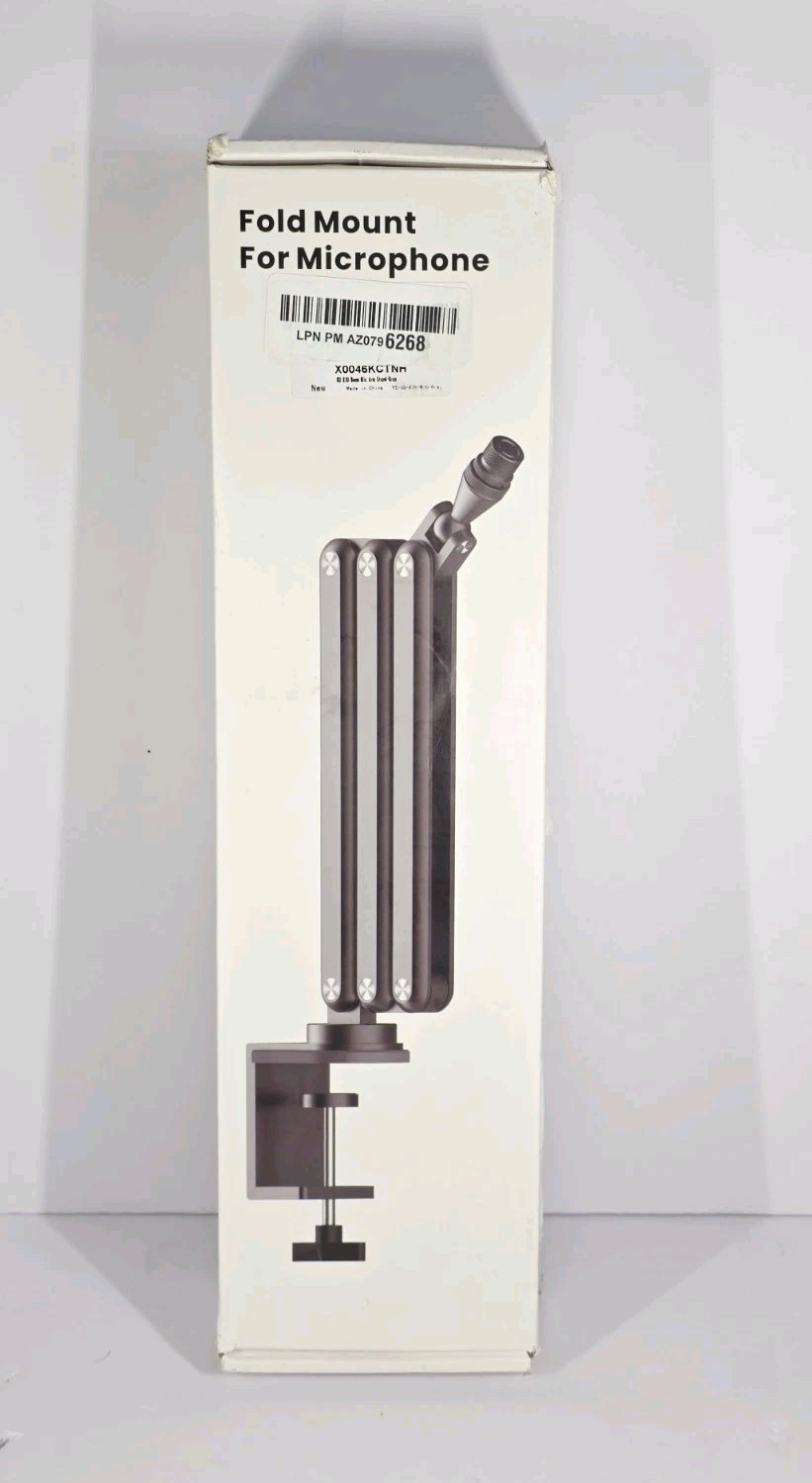 Mic Arm for Lightweight Mics, Microphone Arm Rotatable, Storable Desk Mic Stand