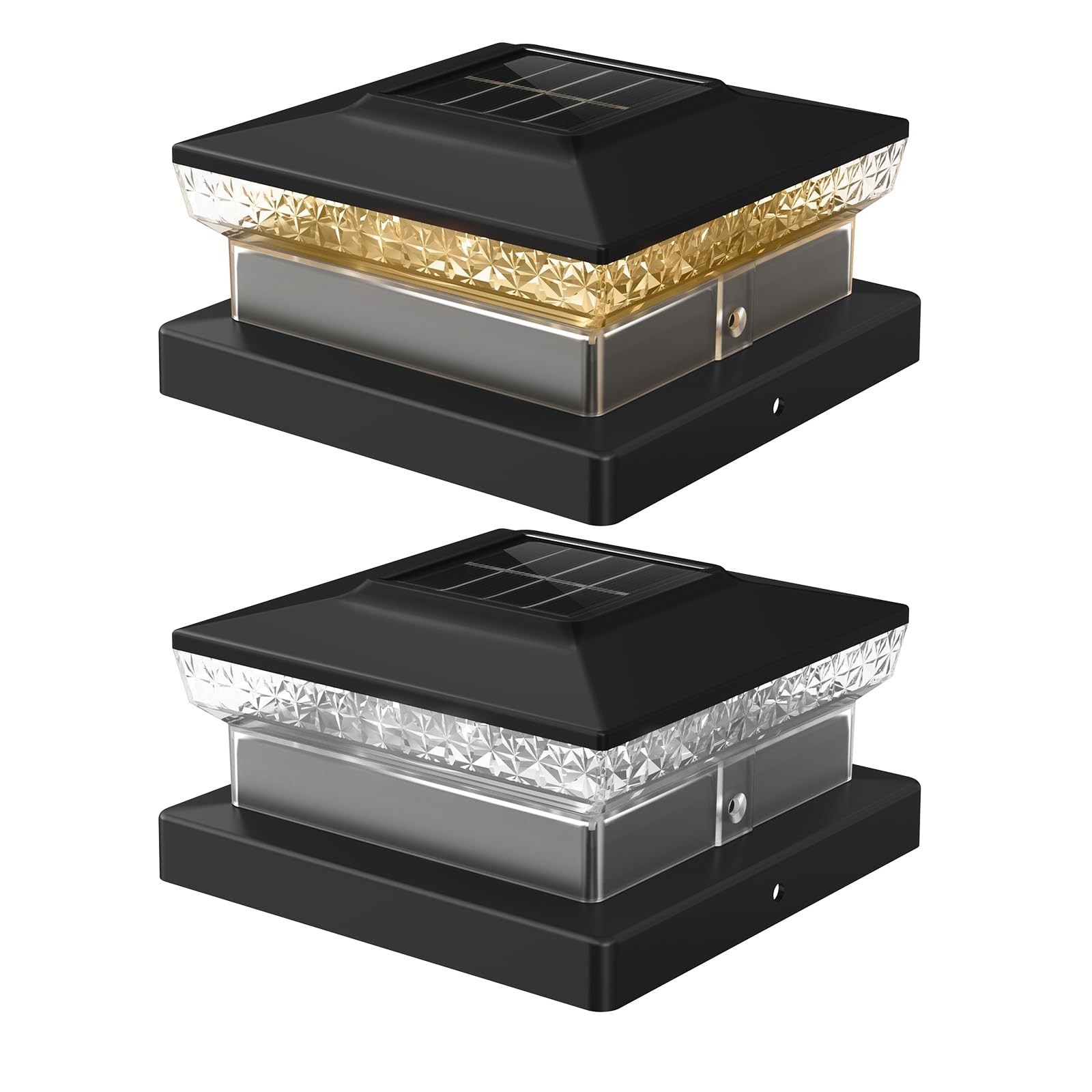 Solar Post Cap Light 4x4/5x5 – 2 Pack, Dual Color, 800mAh, 12H Runtime, Au