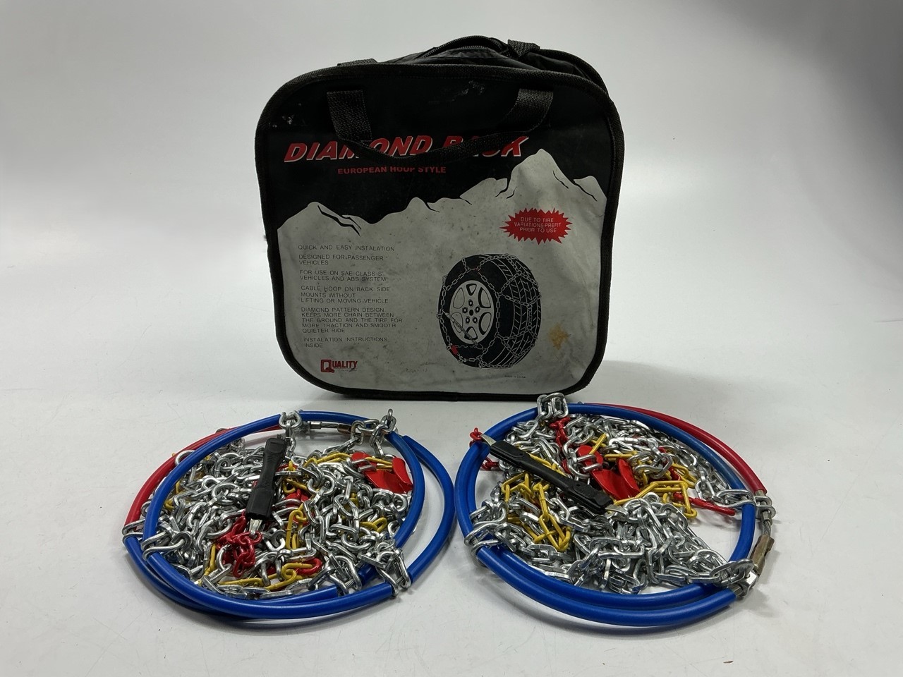 Quality Chain 1520Q Tire Snow Chains PAIR 175/65-14, 185/60-14, 195/45-15 Tires