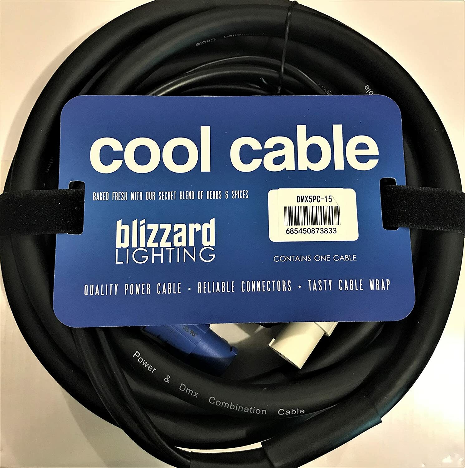 Blizzard DMX5PC-15 /COMBO 5-PIN DMX COOL CABLE+POWERCON COMPATIBLE CABLE 15'