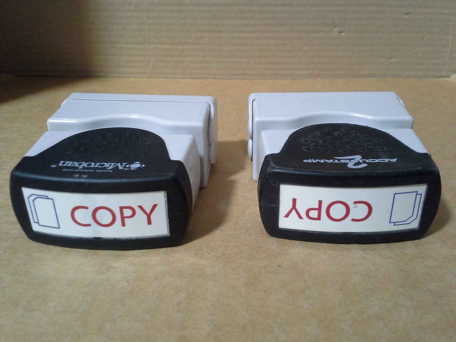 2PC. Accustamp2 Shutter Message Stamp Copy Red/Blue . Working. Both Needs ink