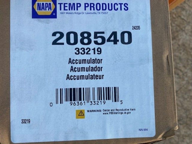 Napa 208540 / 33219 A/C Accumulator (NEW)