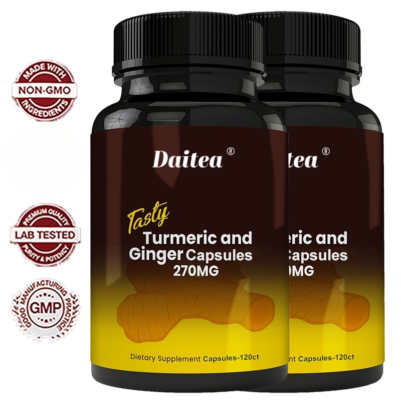Daitea Turmeric Ginger 270mg Joint Strength 30-120 Capsules Gluten-Free Non-Gmo