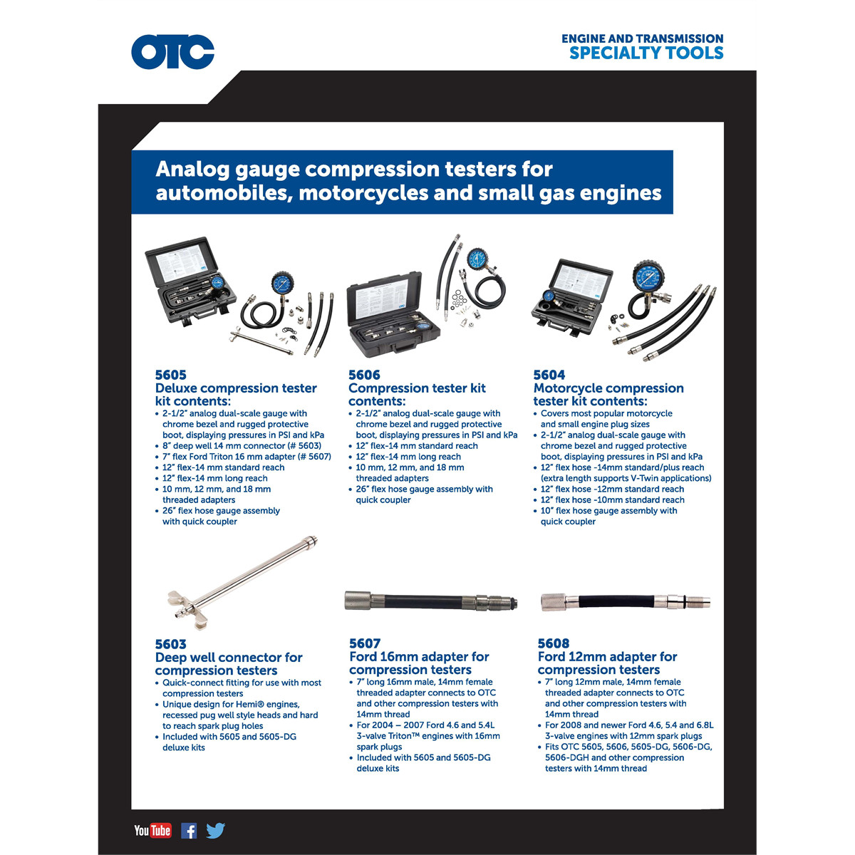 OTC Compression Tester Ford 12mm Adapter