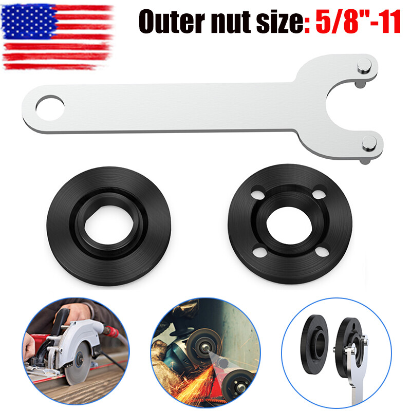 5/8"-11 Angle Grinder Spanner Wrench Flange Lock Nut Set For Dewalt Milwaukee