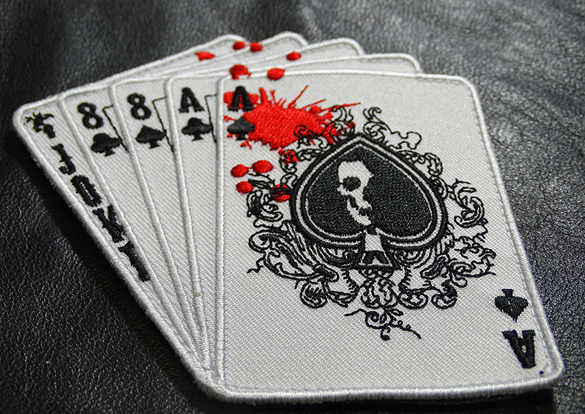 DEAD MAN'S HAND ACES TACTICAL COMBAT MILITARY 4 INCH HOOK LOOP PATCH (MT4W)