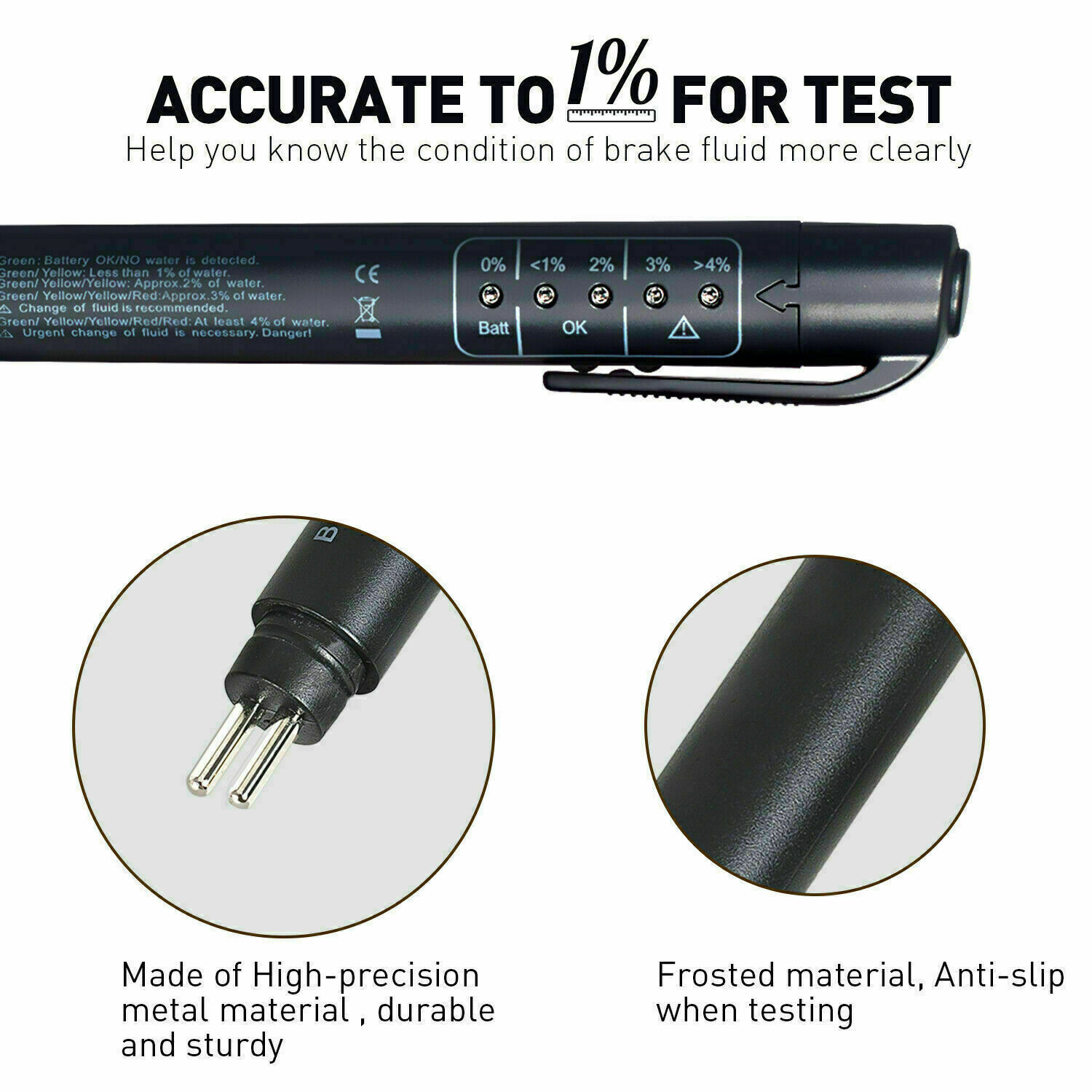 Car Testing Tool Moisture Tester Pen for Brake Fluid (DOT3/DOT4)