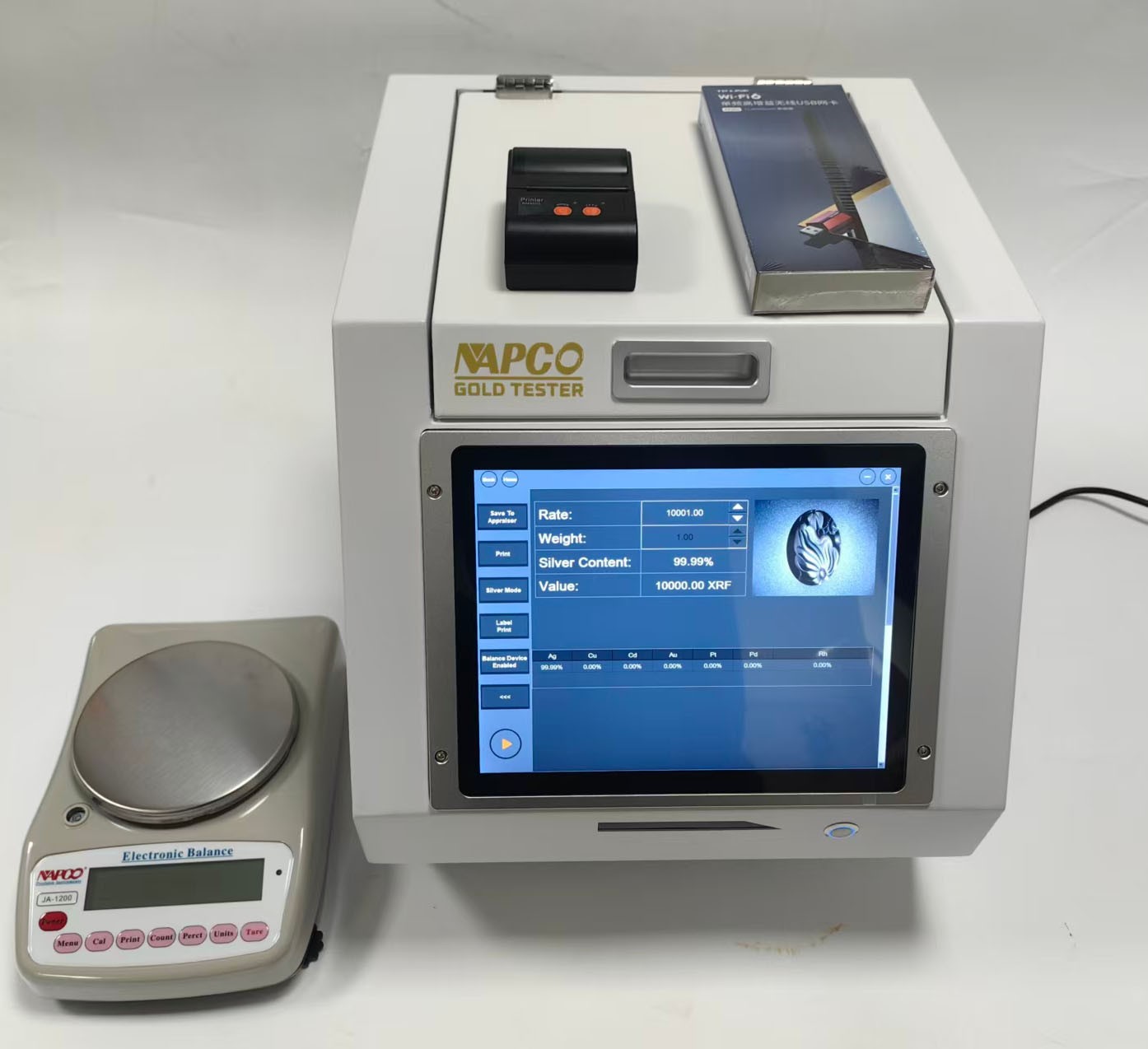 24K Gold XRF Spectrum Analyzer Gold platinum Purity Density 7-Elements Au, Ag