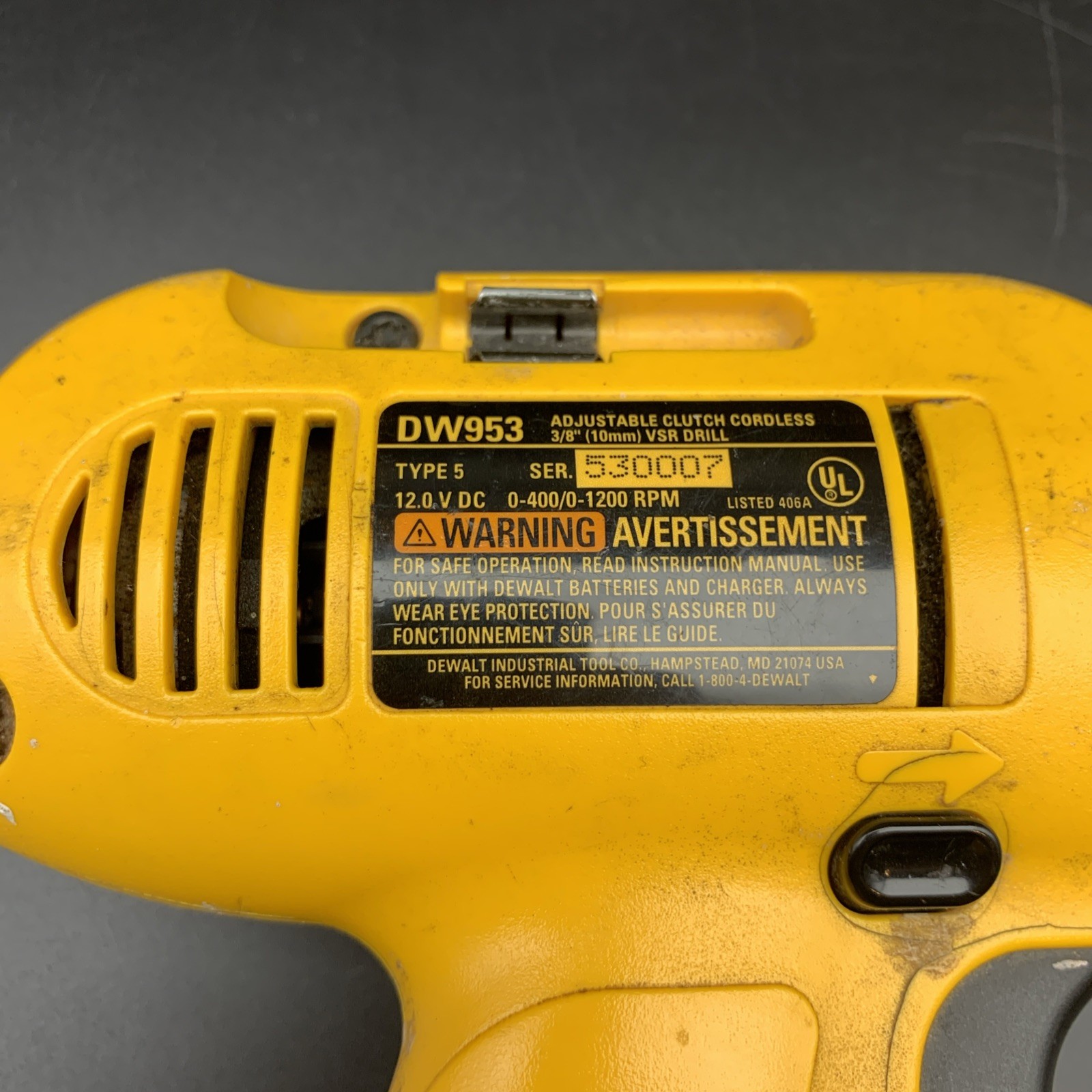 Used DeWalt drill 12 Volt DW953 (No Batteries)