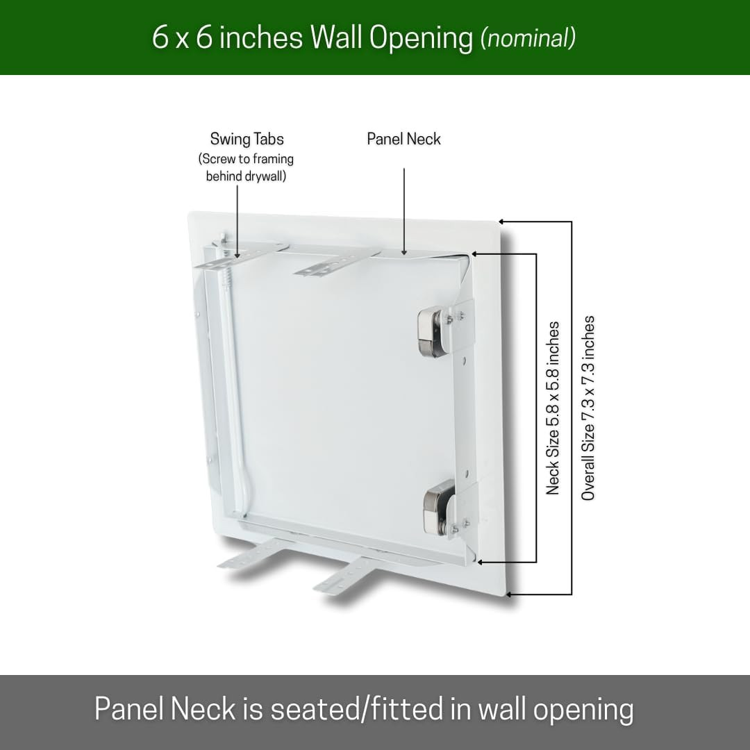 Metal Access Panel – Push-To-Open Access Door – Plumbing Access Panel for Drywal
