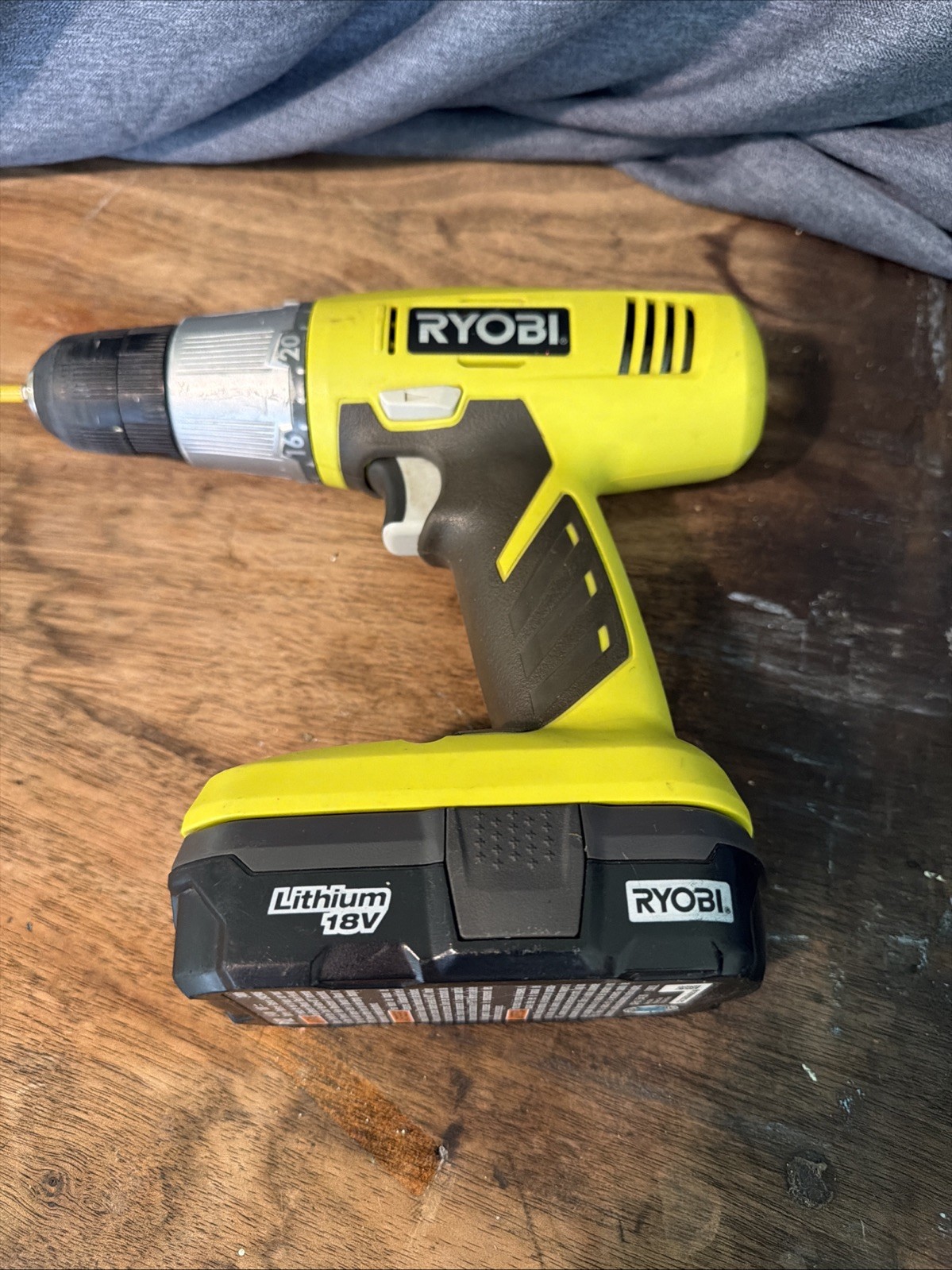 Ryobi P205G ONE+ 18V Cordless 3/8” Drill Driver Tool With Battery Tested Working
