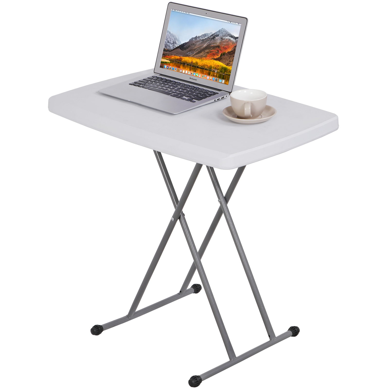 Multi-Functional 30-Inch Folding Table Portable Adjustable Height for TV Tray