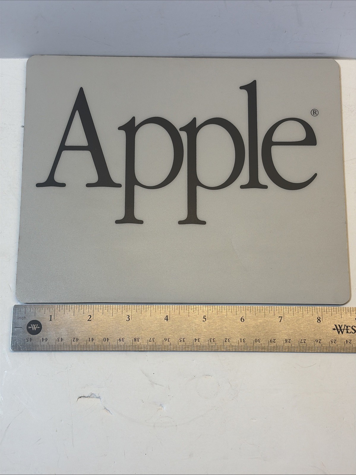 Vintage Rectangular Script Apple Logo Mouse Pad Think Different ERA Y2K Jobs