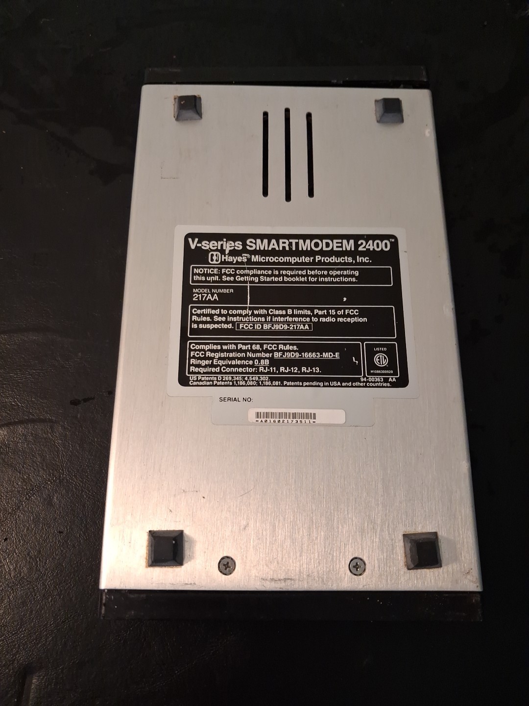 Hayes Smart Modem 2400 Early PC Networking Untested/Parts