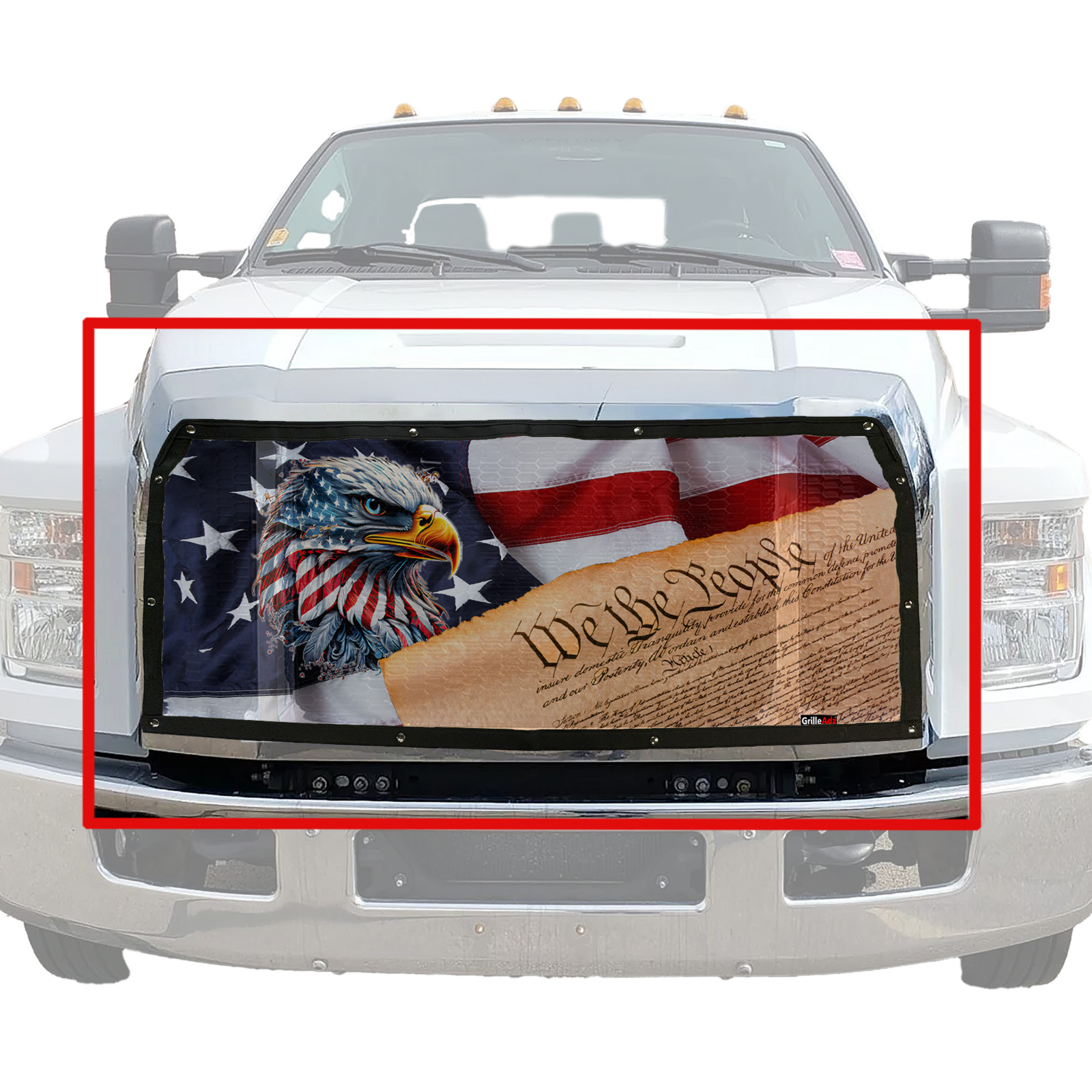 Premium Bugscreen Eagle Flag Constitution for 2016-2025 Ford F-650 & F-750(1625)