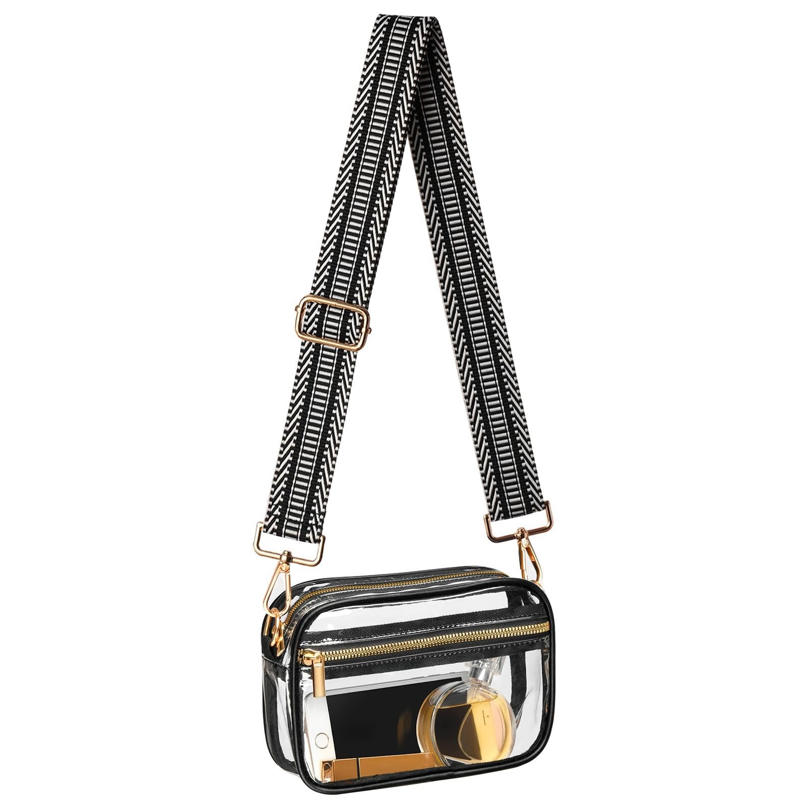 FANGSUN Clear Crossbody Bag Stadium Approved, Clear Purse for Women, Transpar...