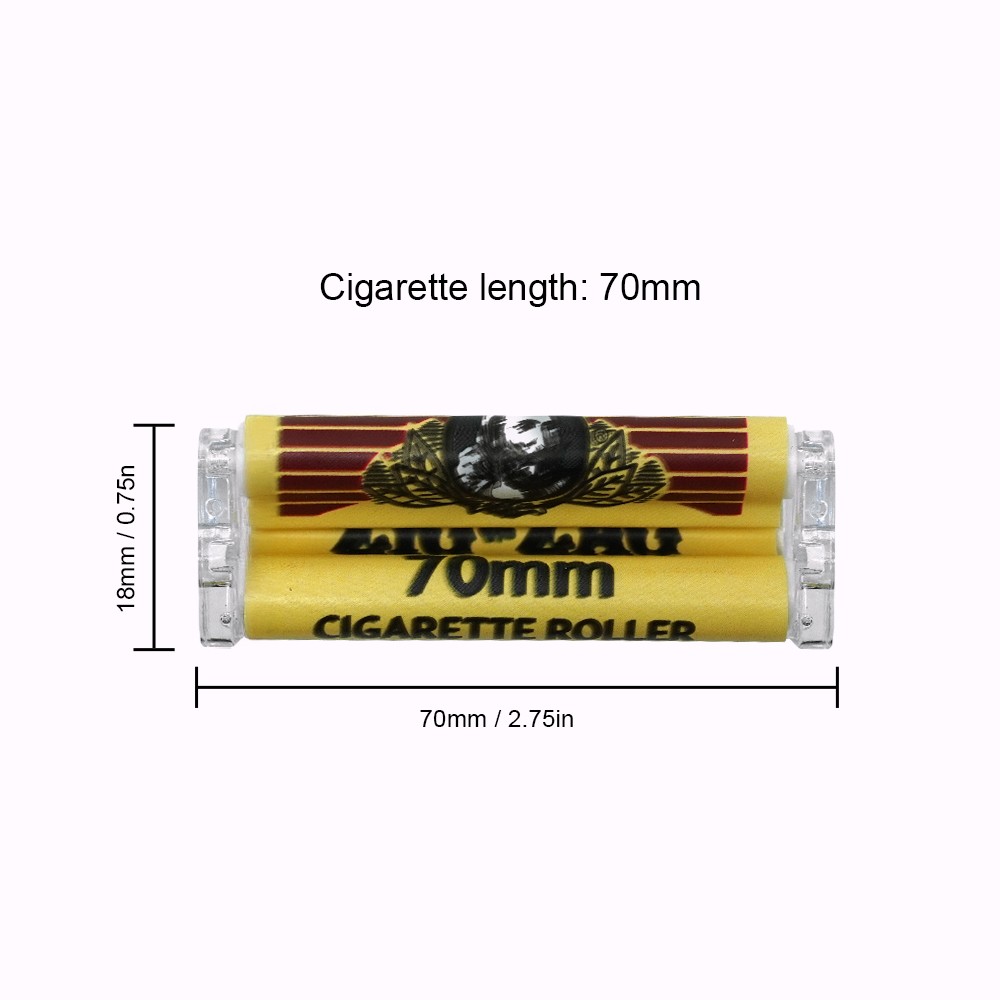 2 Pcs Zig Zag 70mm Automatic Cigarette Tobacco Rolling Roller Machine - Yellow