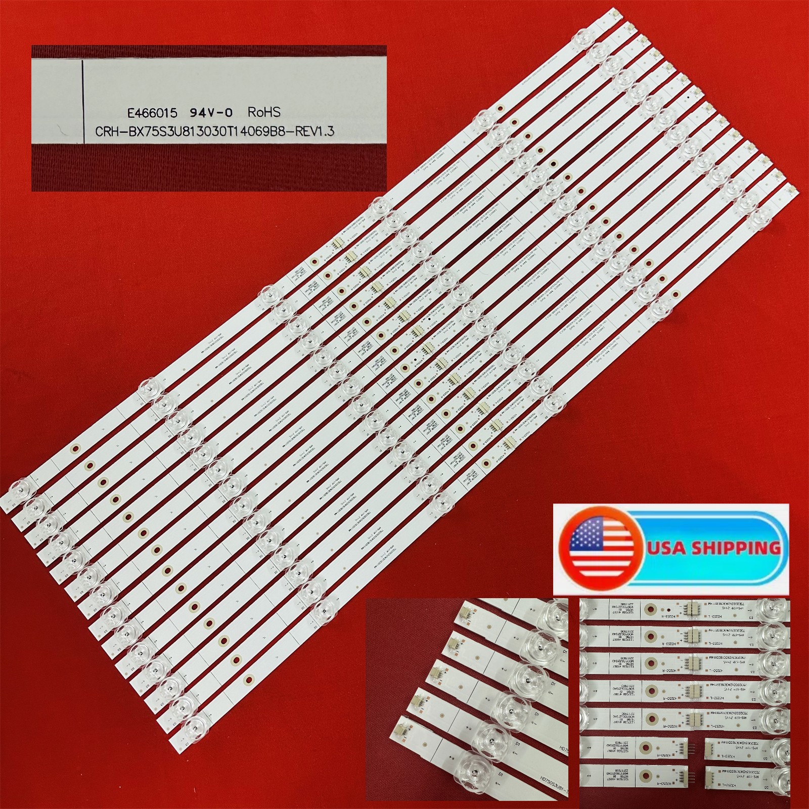LED Backlight Bar HD750S3U81-TAB1 SVH750A76 For Hisense 75H6570G 75R6E3 75A6G