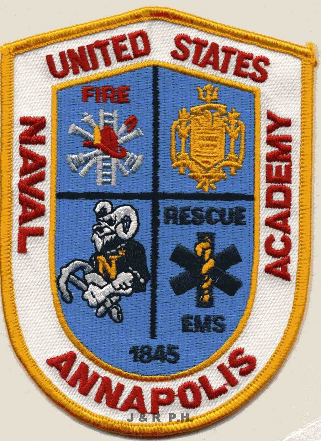 NAVY - NAVAL ACADEMY  Fire - Rescue, Annapolis, MD (3.5" x 5" size) fire patch
