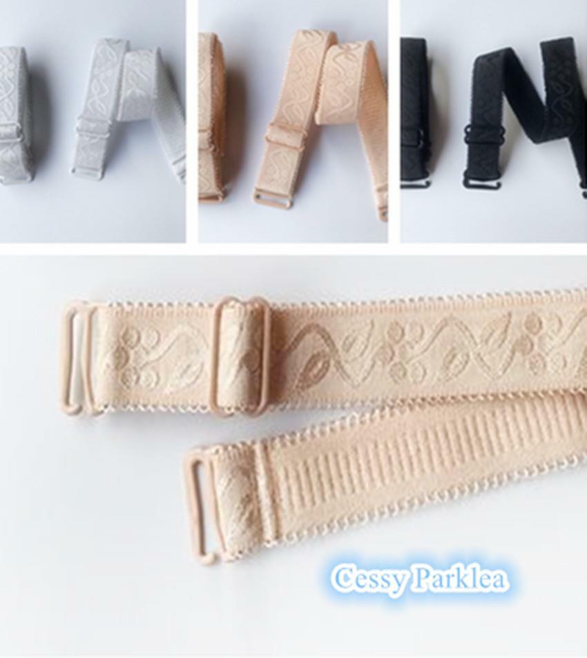 SN-C1-2 justable Detachable Bra Straps White Black Beige 15mm width