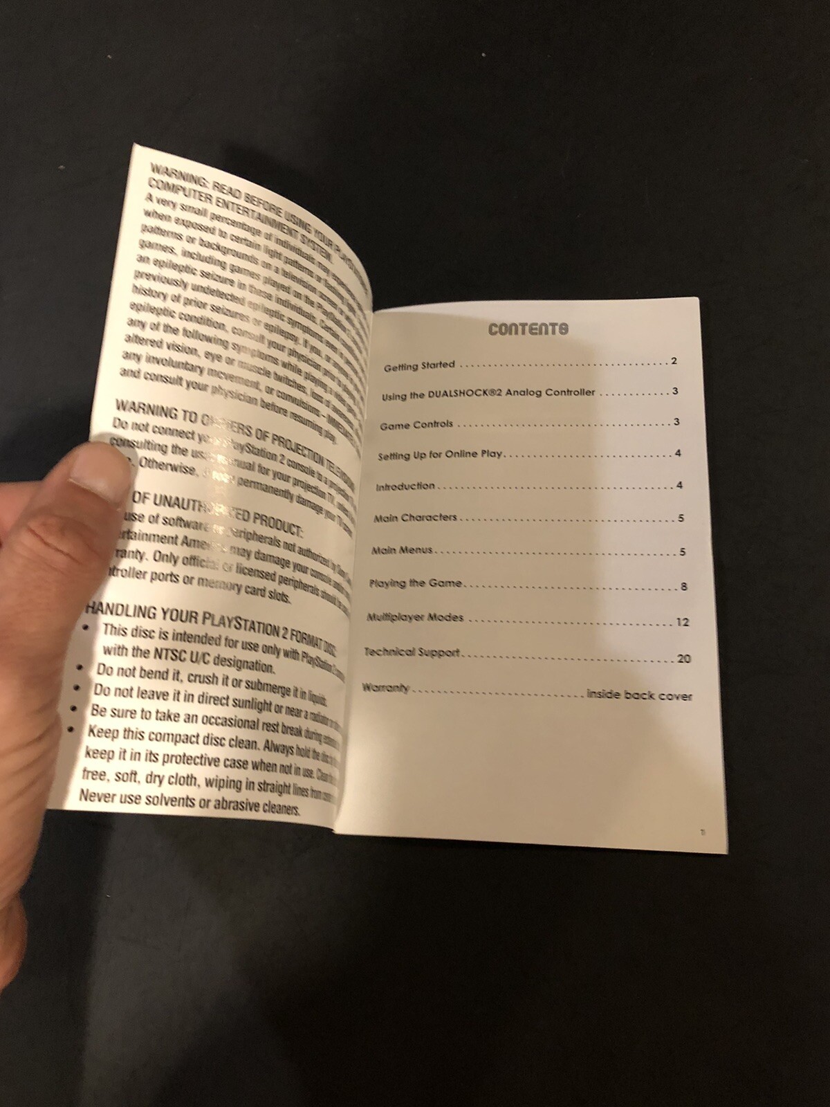 Thirteen ps2 Manual Only