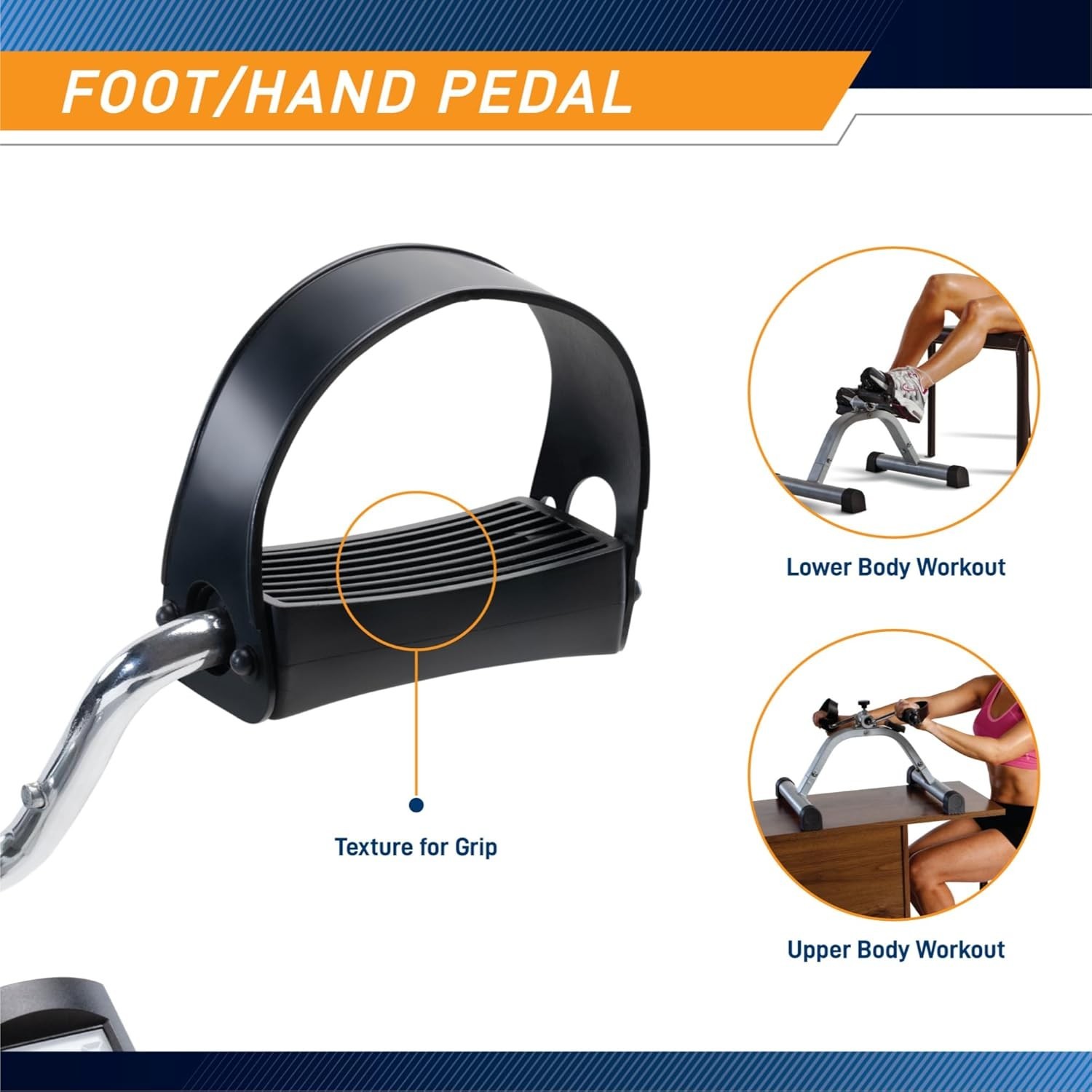 Alloy Steel Under Desk Exercise Cycle: Adjustable Resistance, 2-