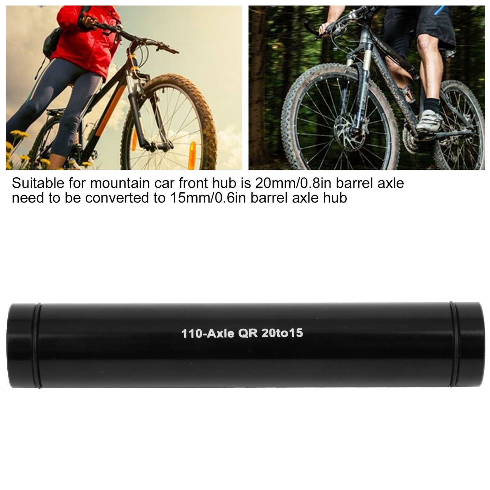(110mm)20mm To 15mm Mountain Bike Front Hubs Tube Shaft Axle Aluminium Allo DS