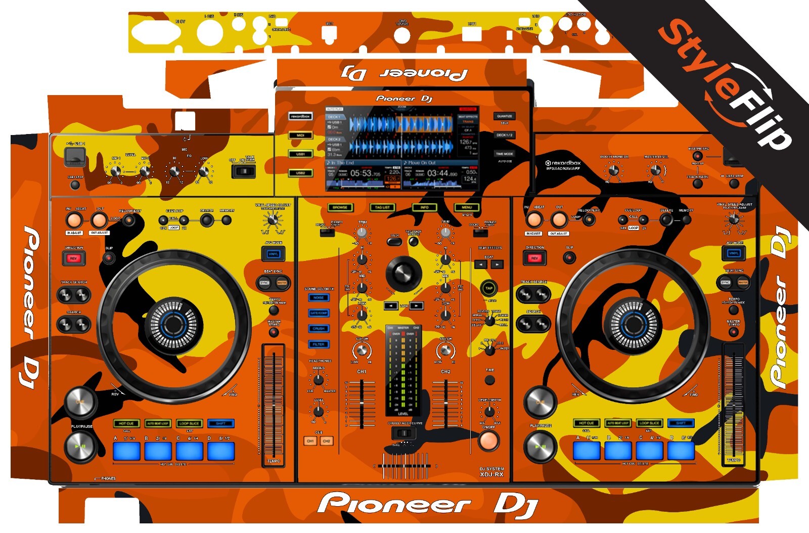 Pioneer XDJ-RX Skin | Orange Camo | Protective Decal | StyleFlip Skins
