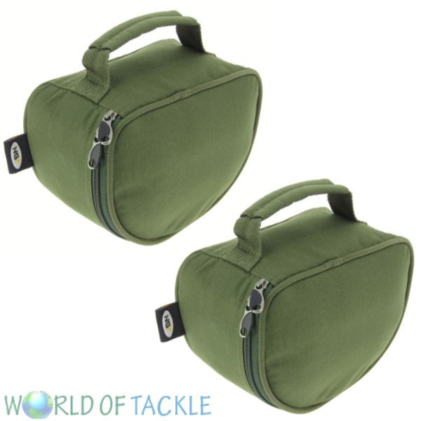 2 x New Deluxe Padded Fishing Reel Case / Bags XL for Large Carp Pike Reels