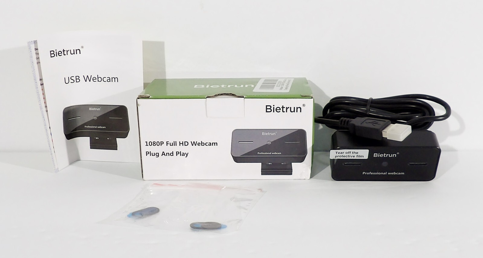 Bietrun 1080P Full HD Webcam Plug and Play New in Opened Box