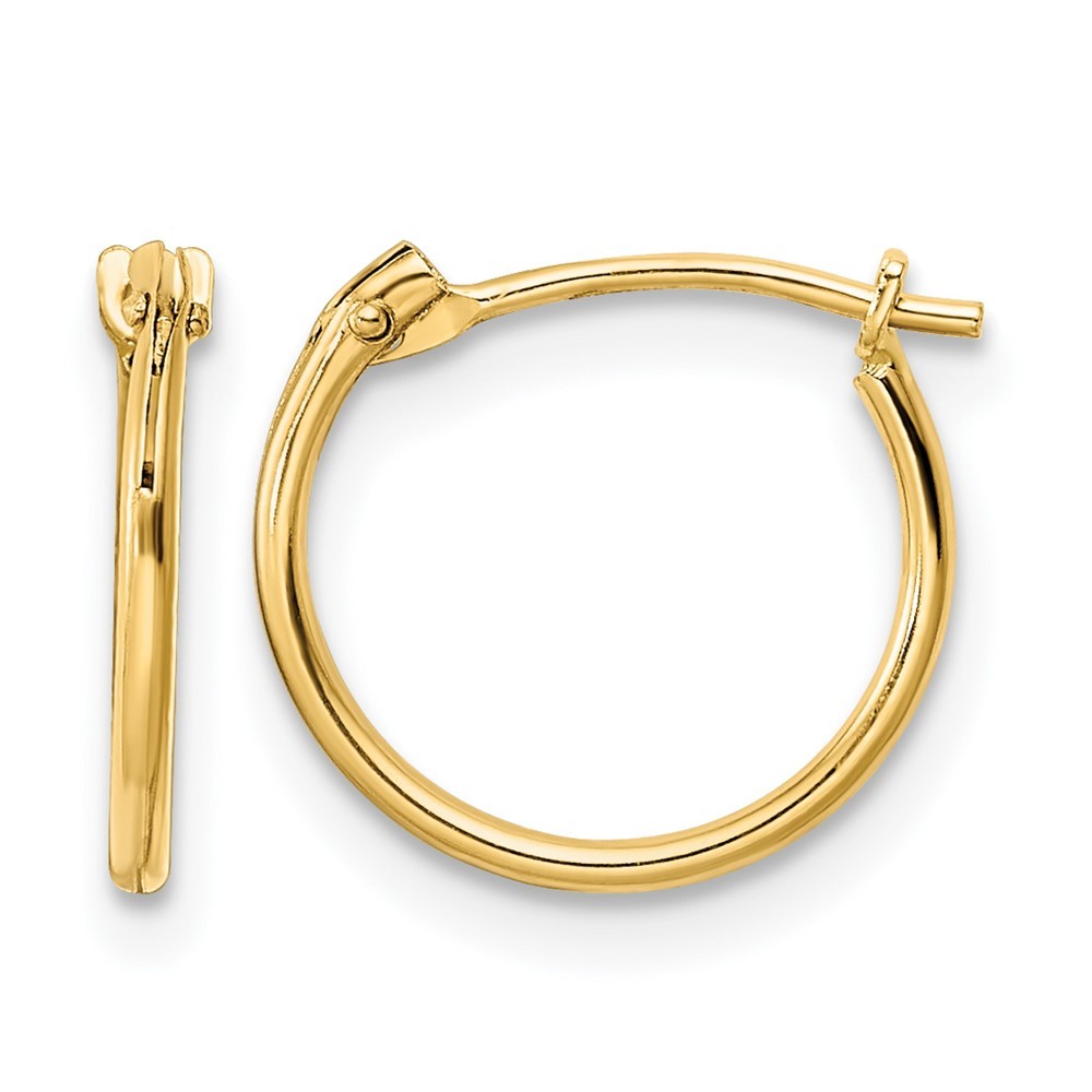 14k Yellow Gold Polished 1x12mm Hoop Earrings