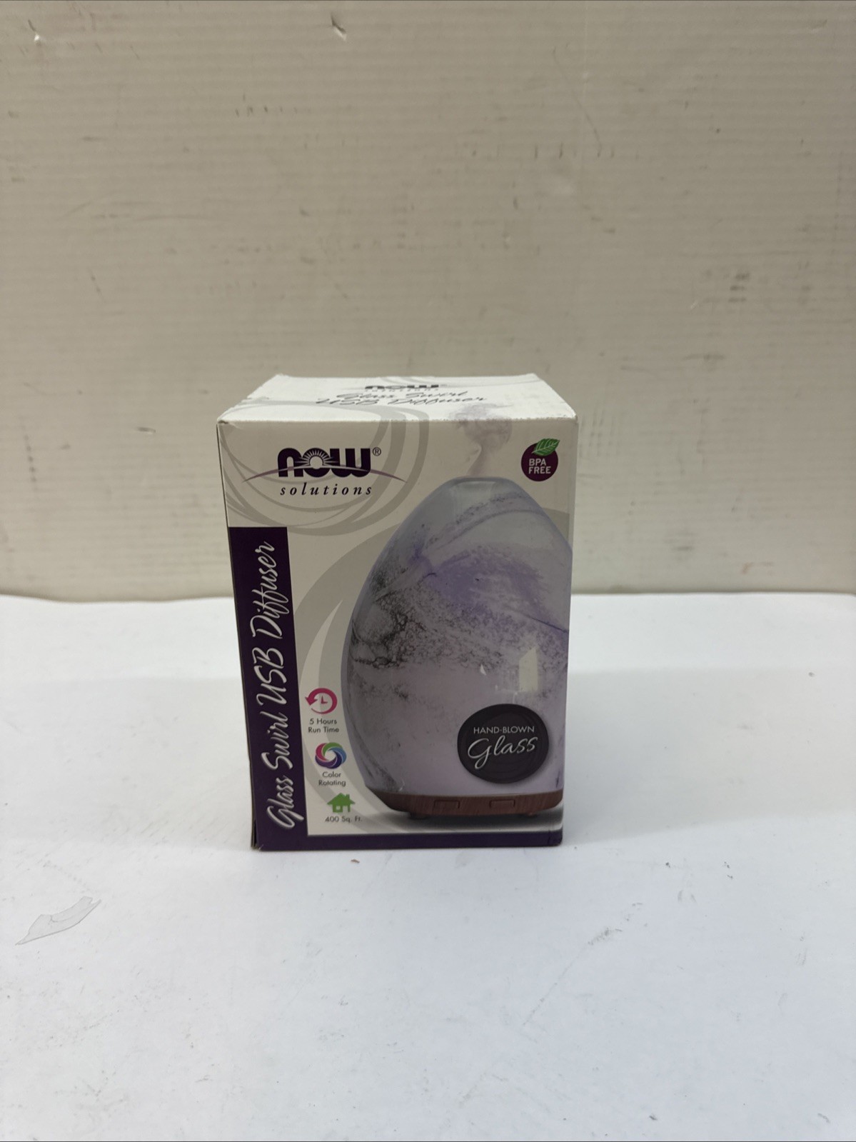 NOW FOODS Ultrasonic Glass Swirl USB Oil Diffuser