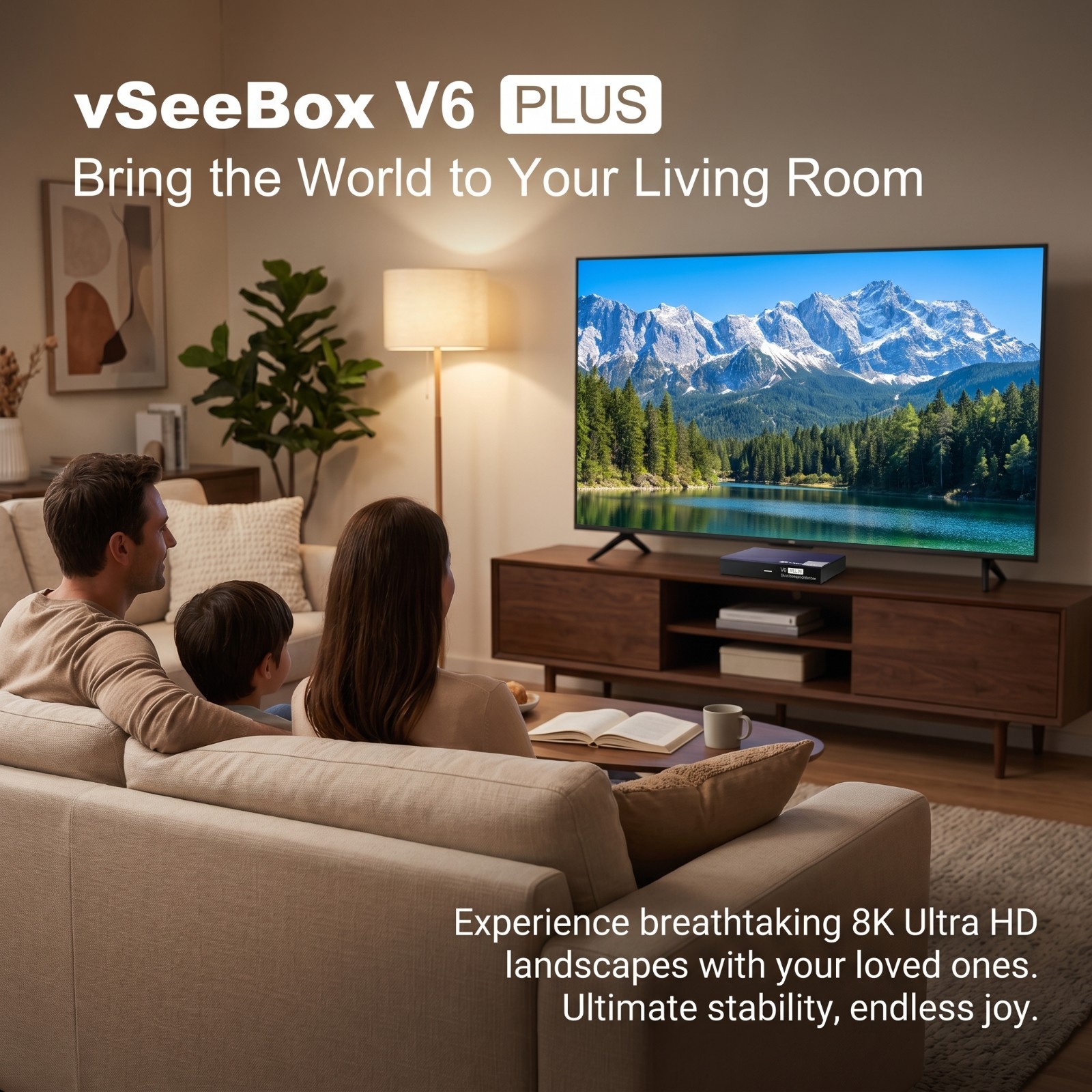 Vseebox V6 Plus Tv With Smart Backlit Bluetooth Split Screen box Remote Control