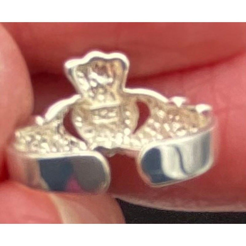Sterling Silver Irish Claddagh Toe Ring Adjustable Size 3.75 New
