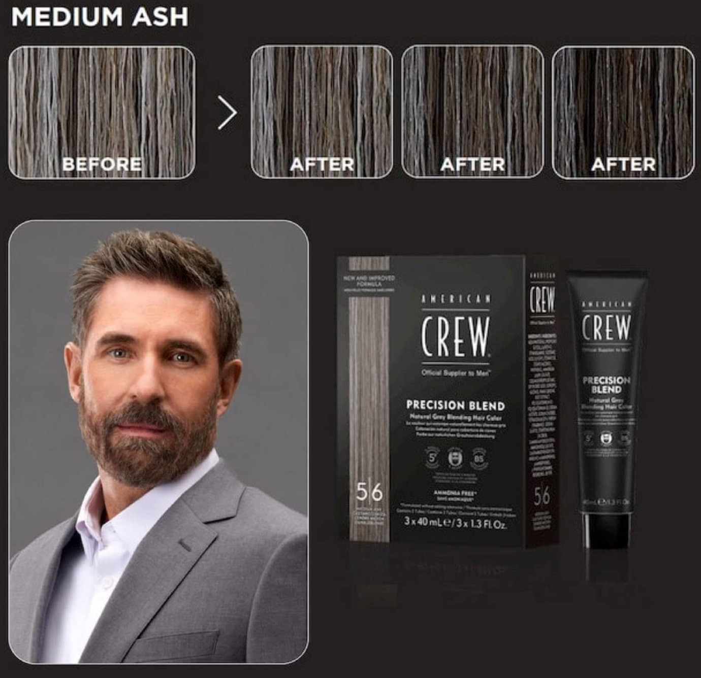 American Crew Precision Blend Medium Ash 3x1.35oz