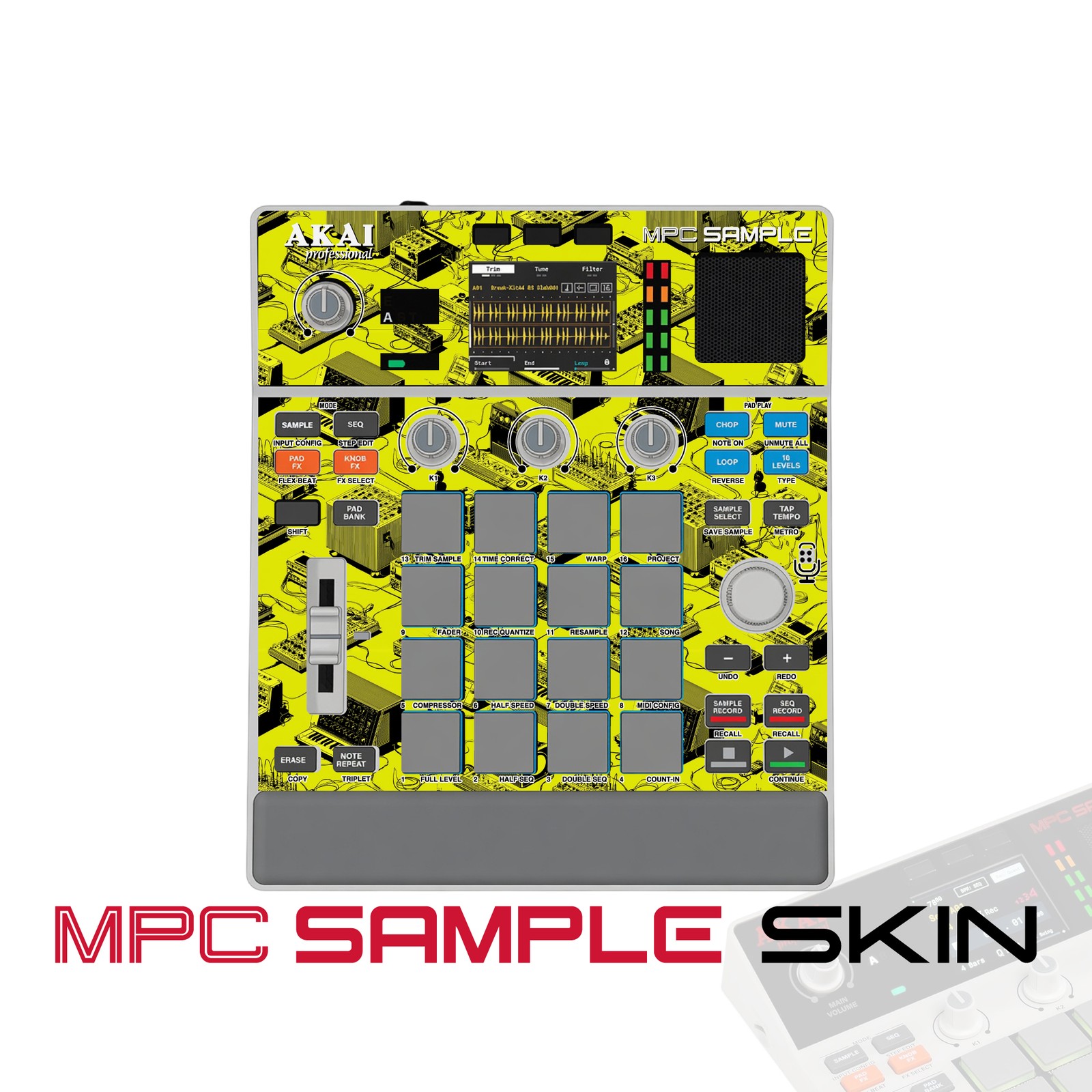 Akai MPC Sample Skin / toxic yellowrush