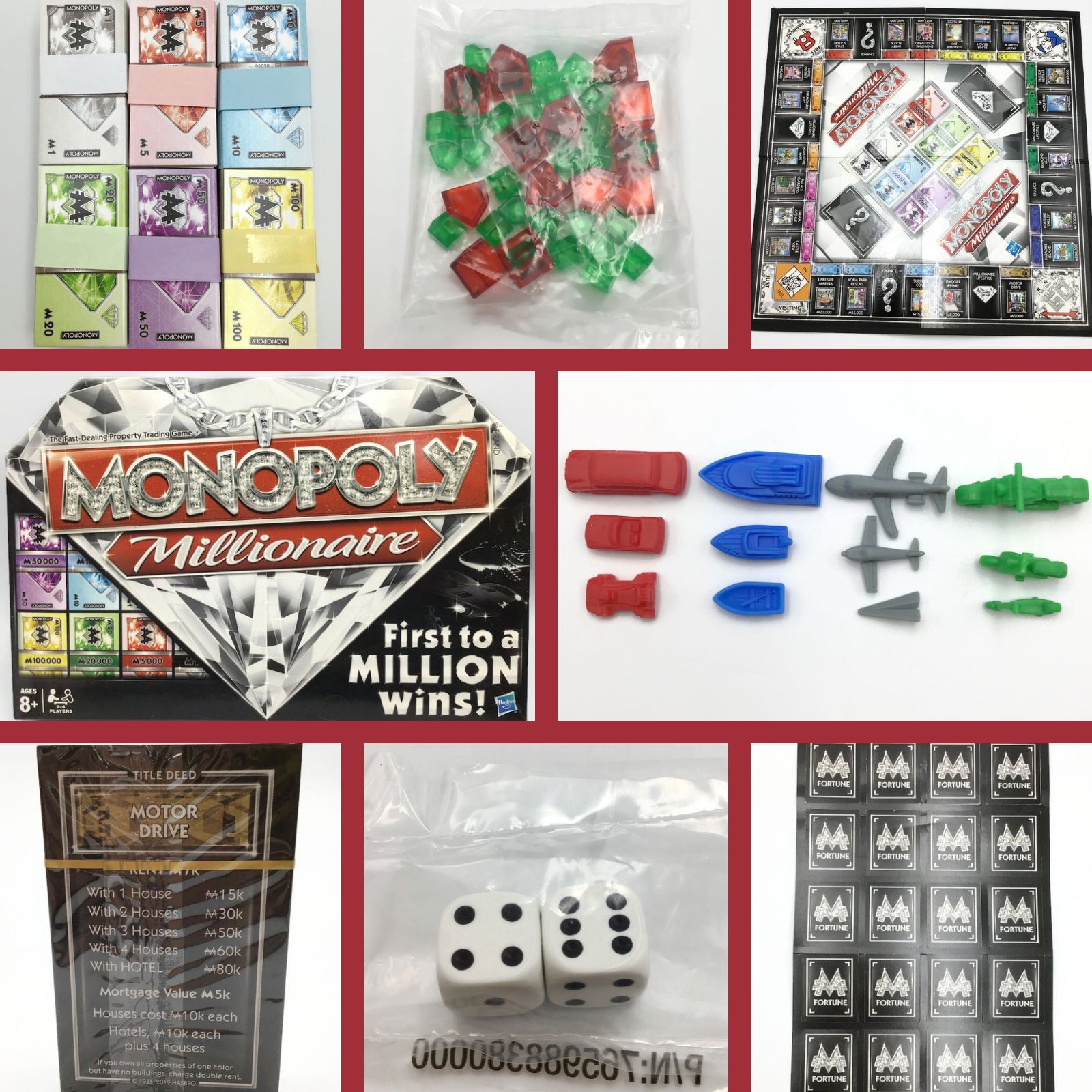 Monopoly Millionaire Edition Game Replacement U PICK Piece Tokens Cards Hotels