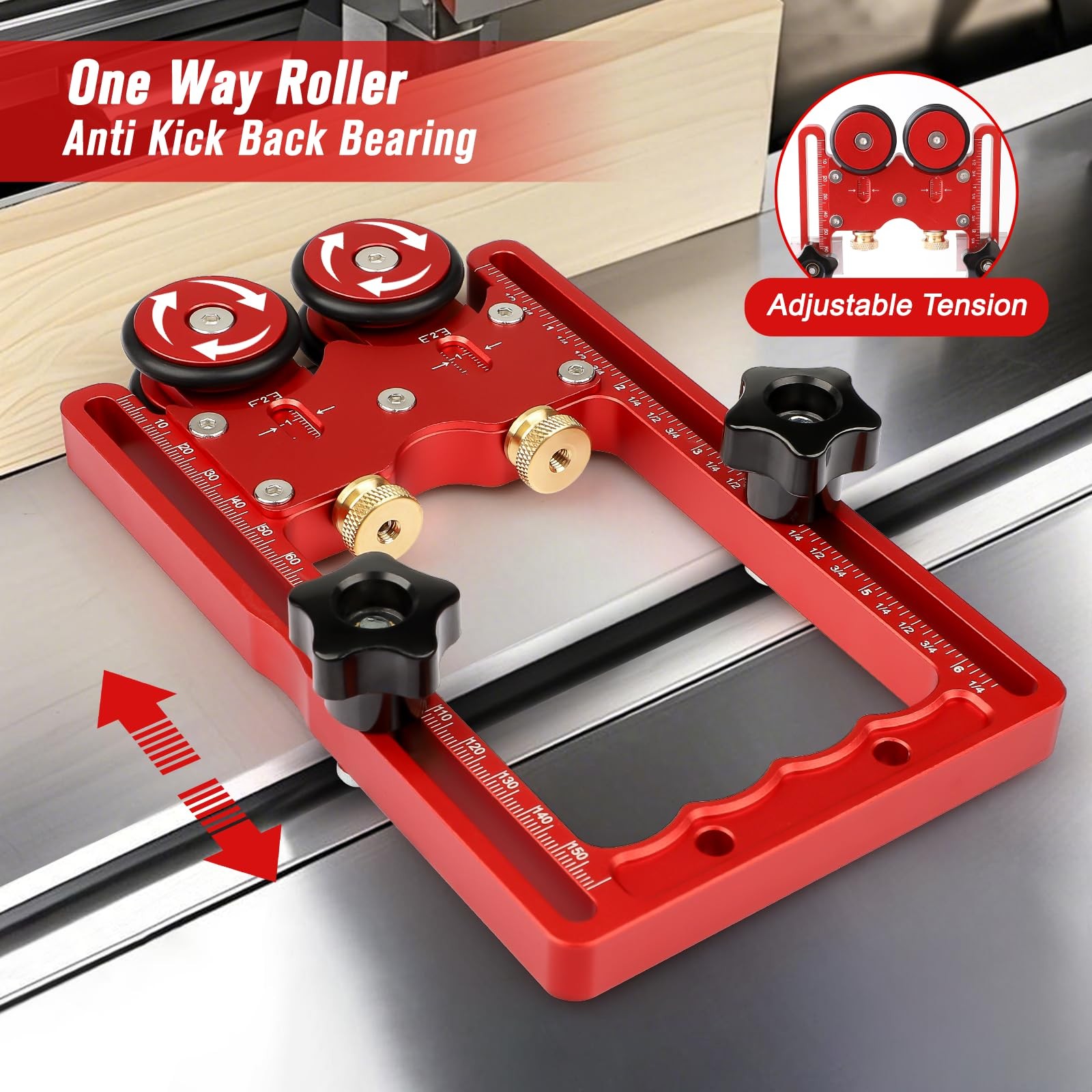 Featherboard for Table Saws, 2 in 1 Thin Rip Jig Guide Feather Boards for Tab...