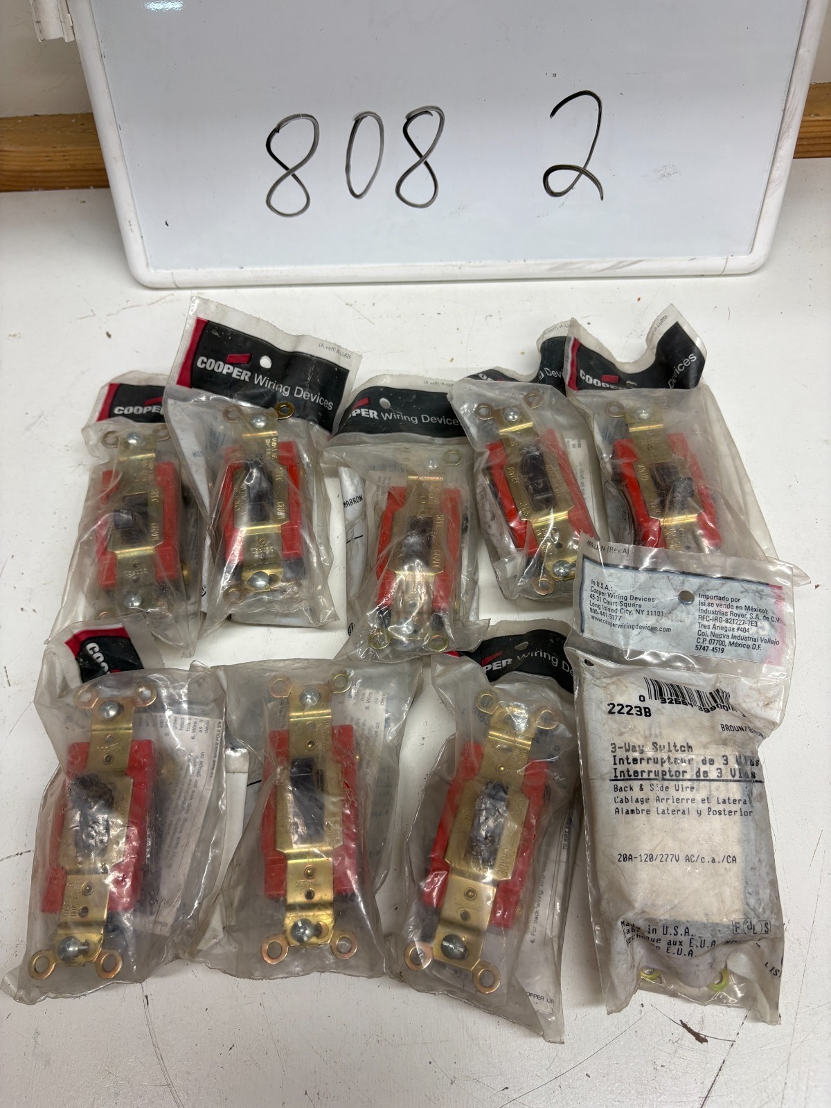 10 Pack - COOPER 2223B 20A 120/277 3 WAY BROWN TOGGLE SW  W9