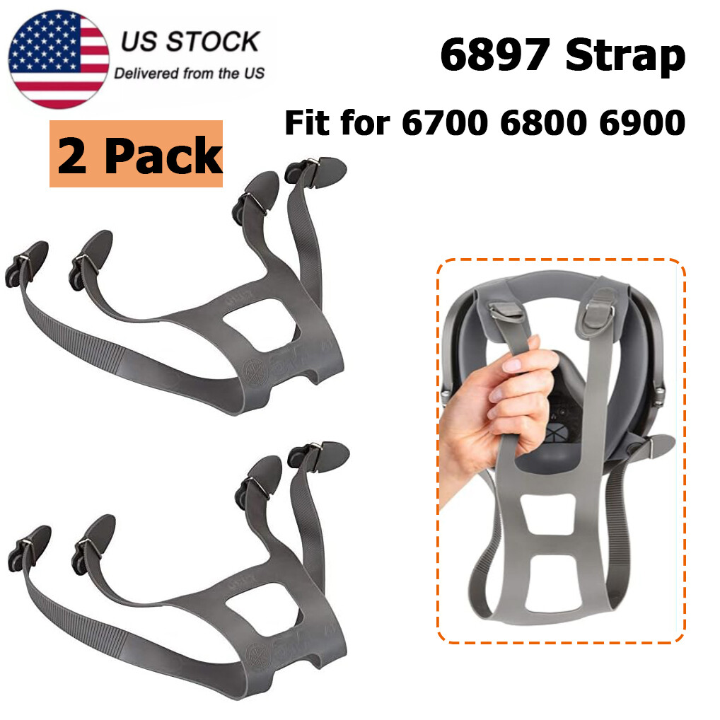 2PCS 6897 Headband Full Mask Replacement Straps For 3M Facepieces 6700/6800/6900