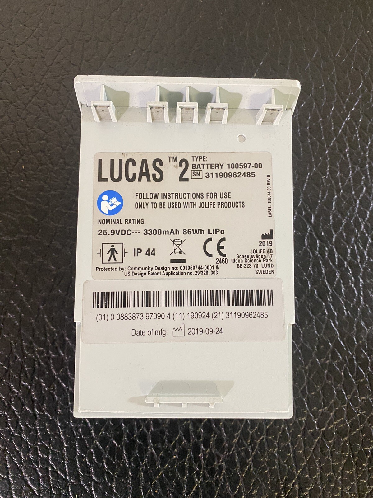 Lucas 2 100597-00 Jolife Products 25.9 Volt Chest Compression Battery