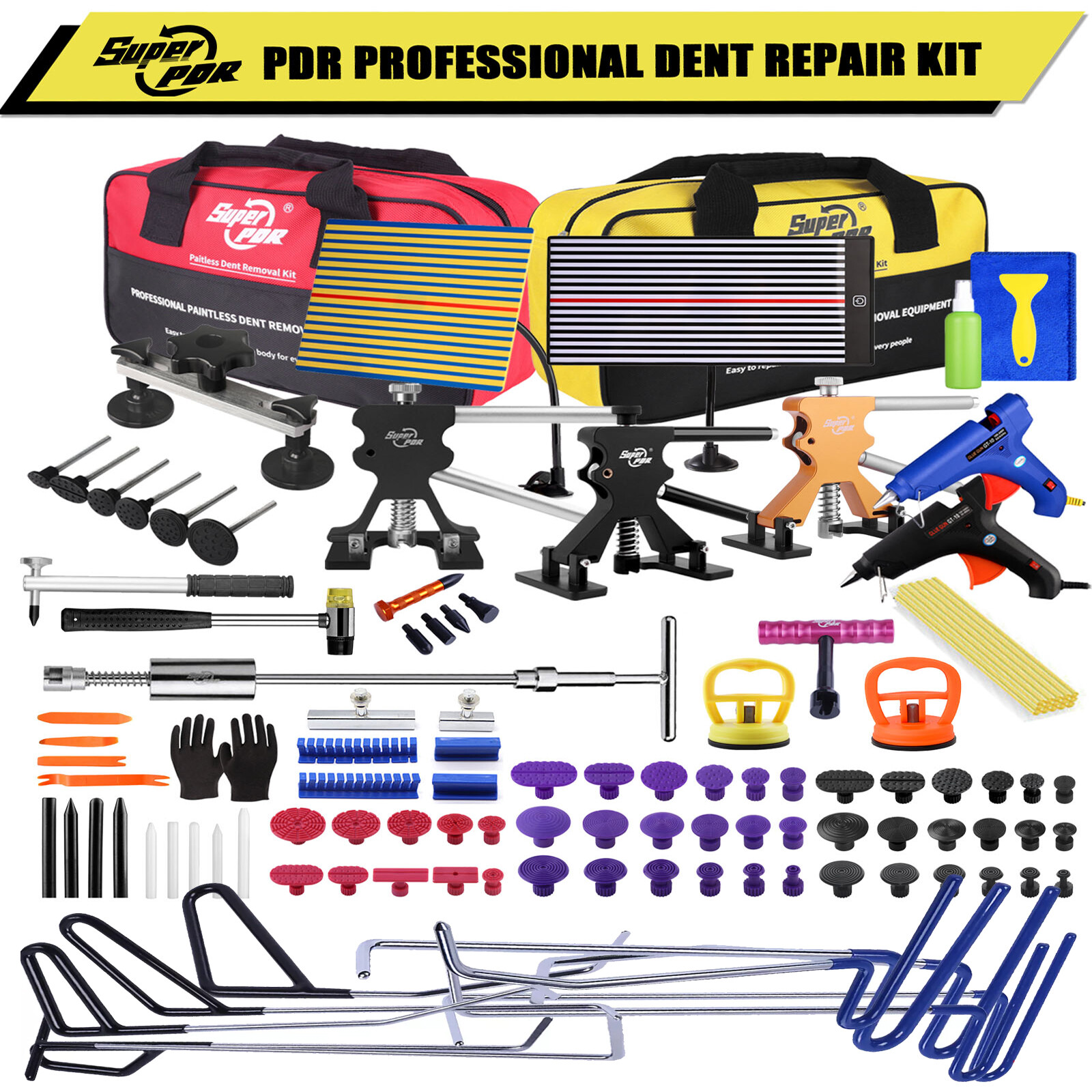 PDR Car Body Dent Puller Glue Gun Tool Paintless Hail Damage Remover Repair Kit