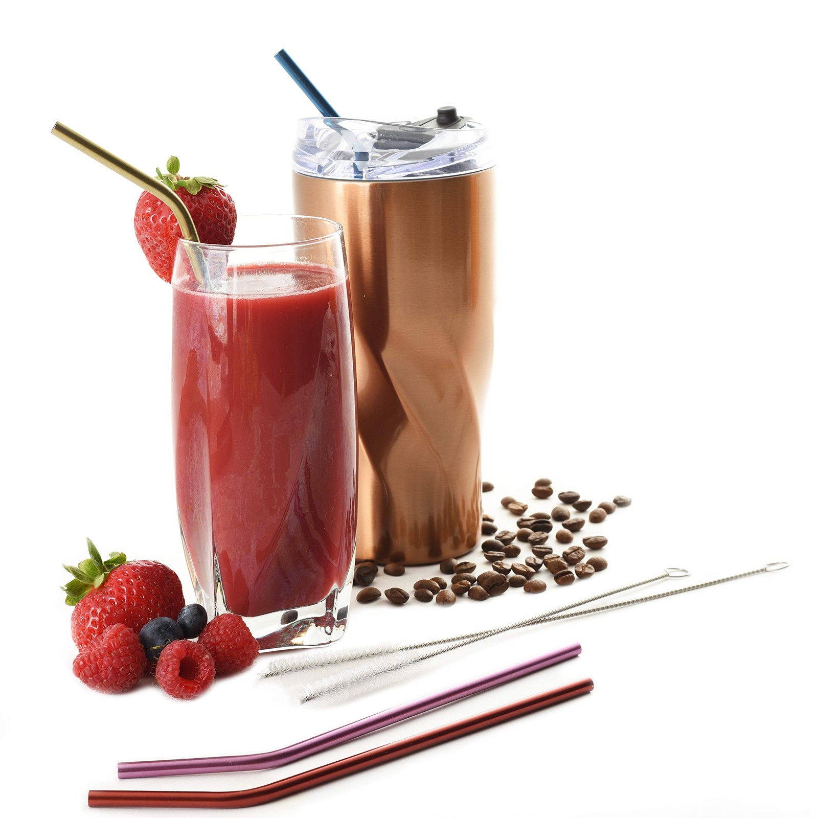 Norpro Stainless Steel Metallic Drinking Medium, 4 assorted metallic colors