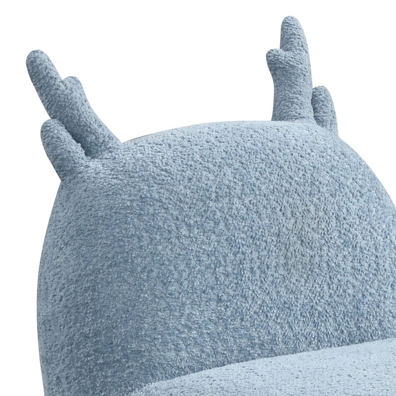 Blue Chenille Deer-Shaped Kids Chair 21.5"W - Soft, Plush, Animal Chair