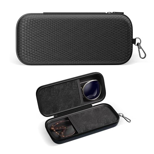 Double Eyeglasses Case Dual Sunglasses Case Hard Shell Glasses Case with Black