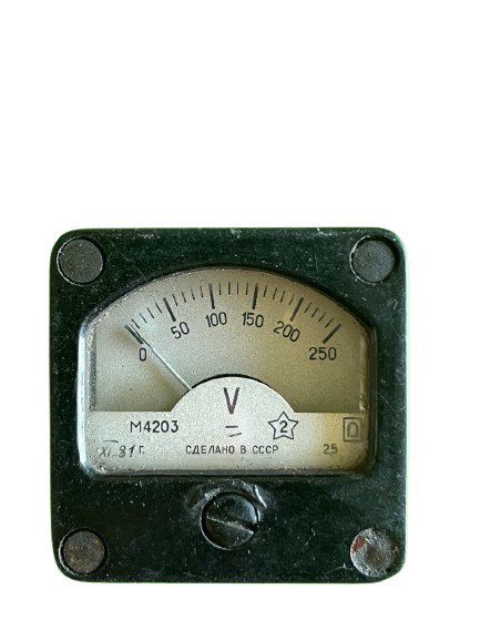 Vintage Soviet DC Voltmeter M4203 0-250V USSR Bakelite Retro Panel Met Steampunk