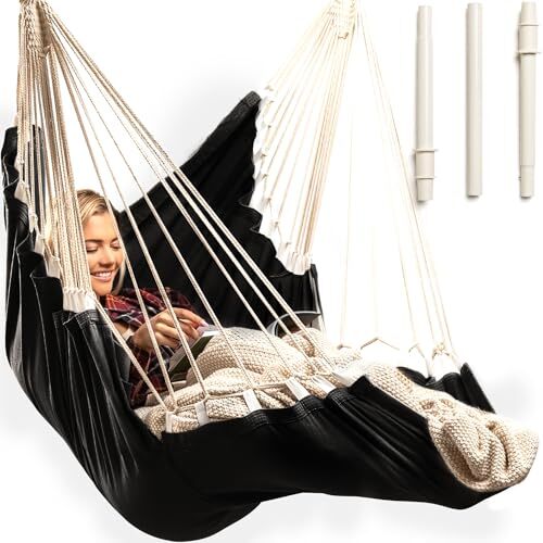 Indoor Hammock Chair Swing – Hanging Chair for Bedroom, Patio, Porch or Room -